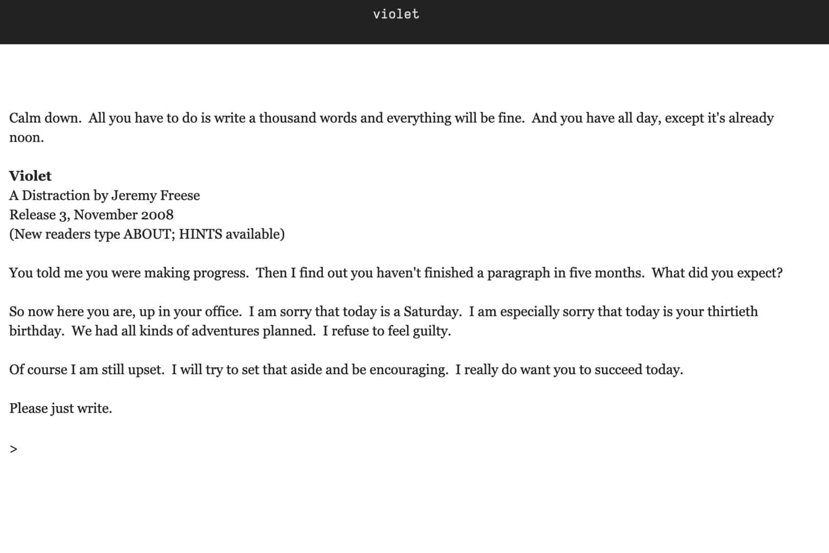 Violet screenshot 1