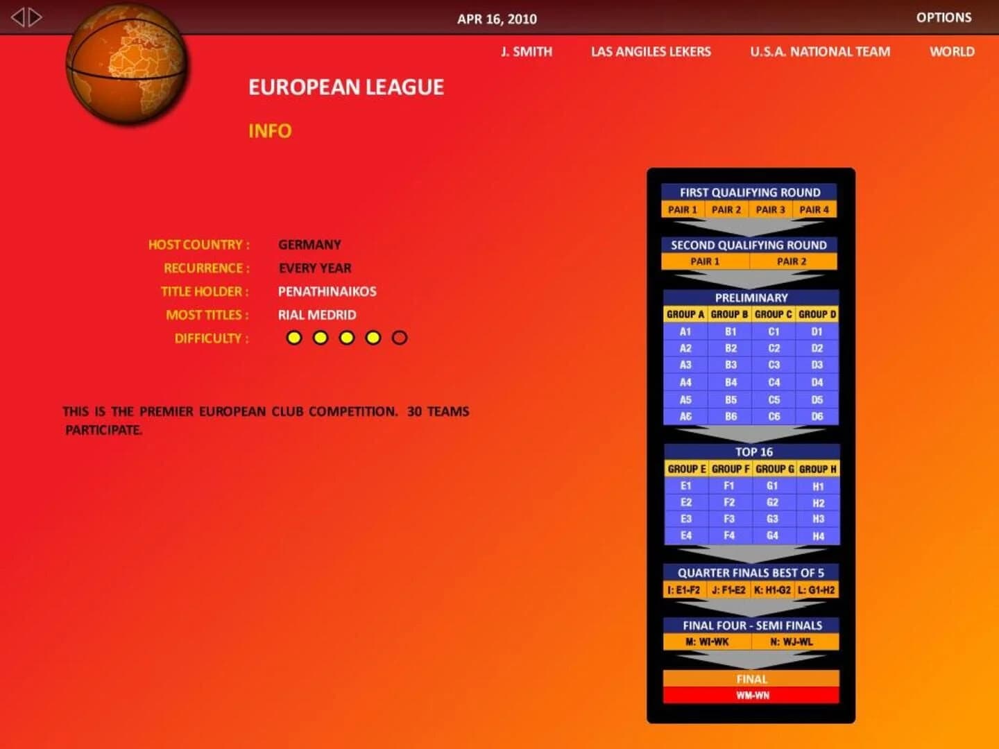 World Basketball Manager 2010 screenshot 5