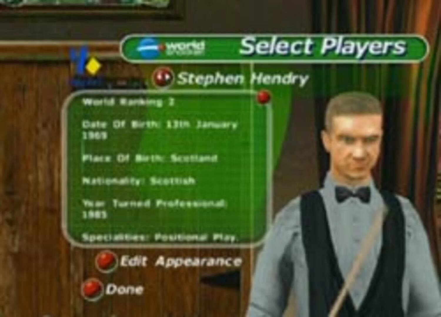 World Championship Snooker 2003 screenshot 1