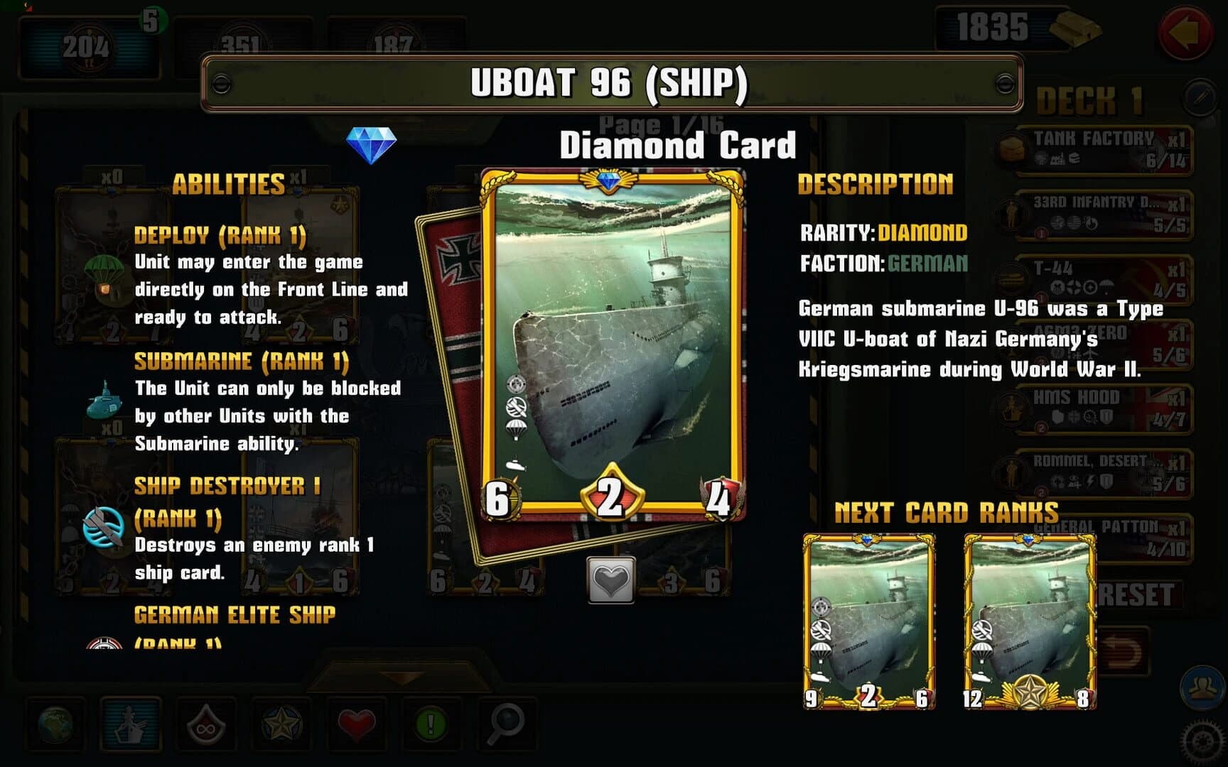 World War II: TCG screenshot 1