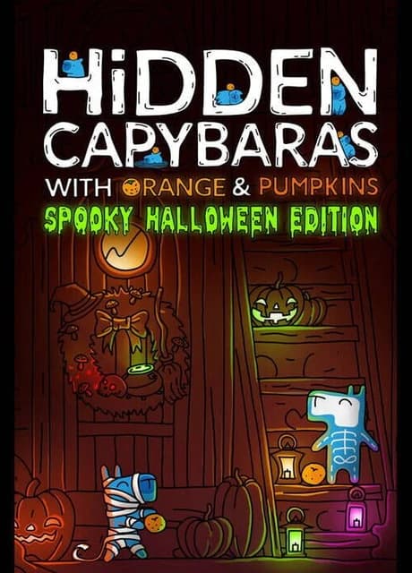 Hidden Capybaras with Orange and Pumpkins: Spooky Halloween Edition
