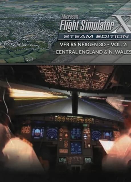 Microsoft Flight Simulator X: Steam Edition - VFR Real Scenery NexGen 3D: Vol. 2 - Central England and North Wales